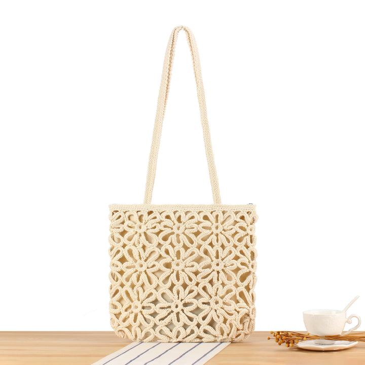 Macrame handbag with floral details Skanto