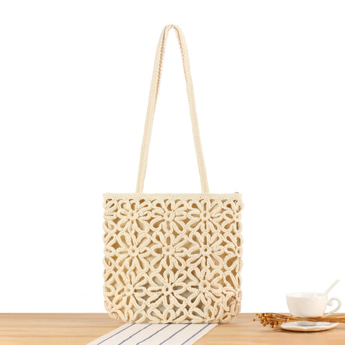 Macrame handbag with floral details Skanto
