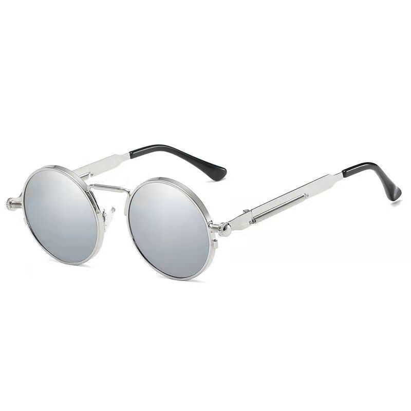 Dame Runde Metall-solbrille med speilte linser Skanto