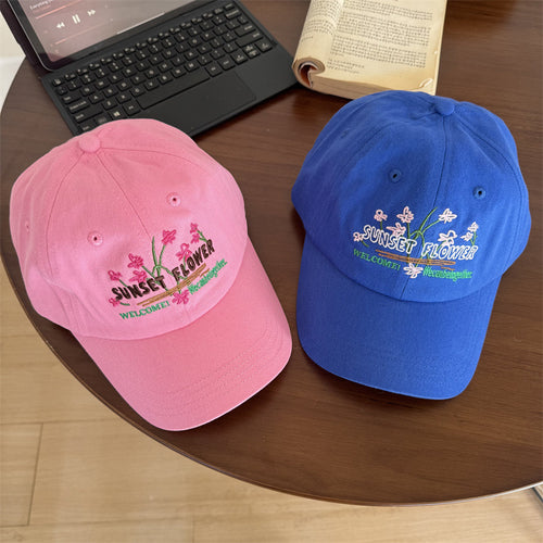Dame Hatter Brodert Blomsterdesign Caps Skanto