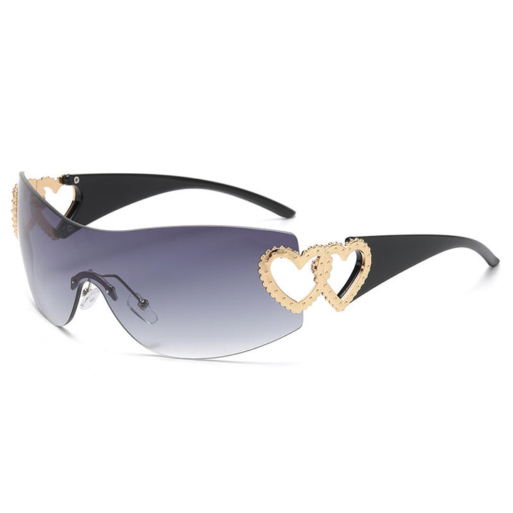 Dame designer-solbrille med luksuriøs hjerte-akseent Skanto