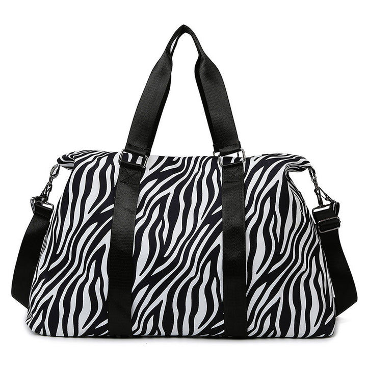 Sporty reise bag med trendy zebramønster Skanto