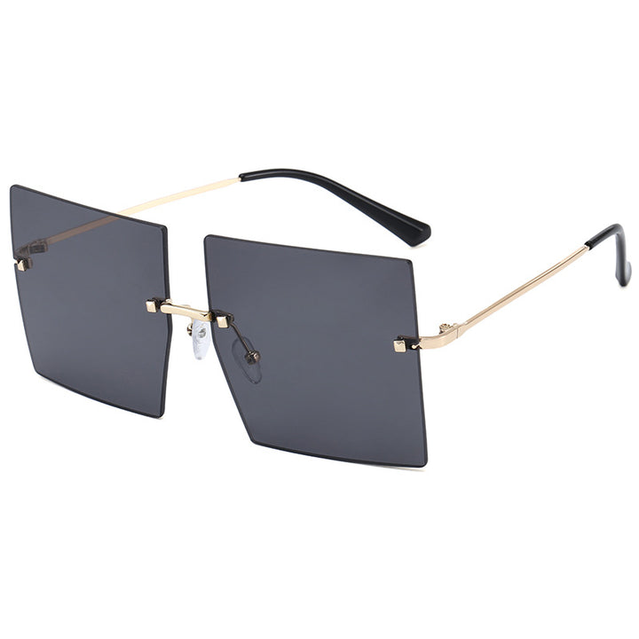 Dame moderne geometriske solbriller med filigran metallramme Skanto
