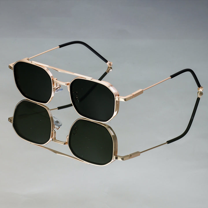 Dame Designer solbrille med elegant metallisk ramme Skanto