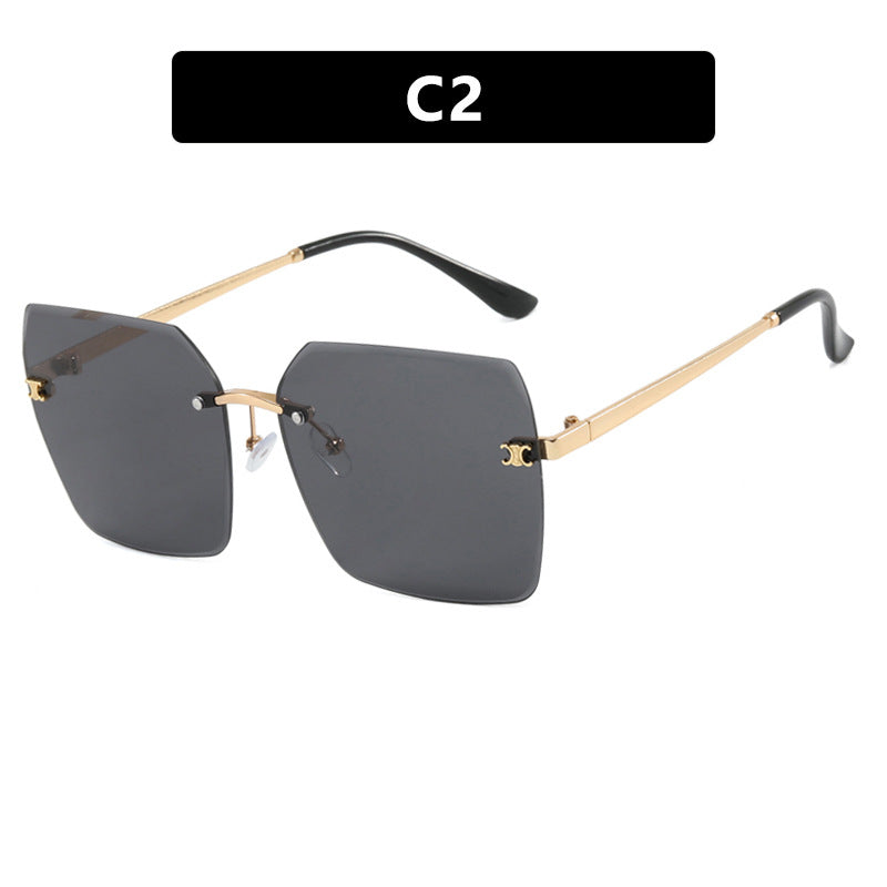Women's square sunglasses with modern design and filigree metal frame Skanto