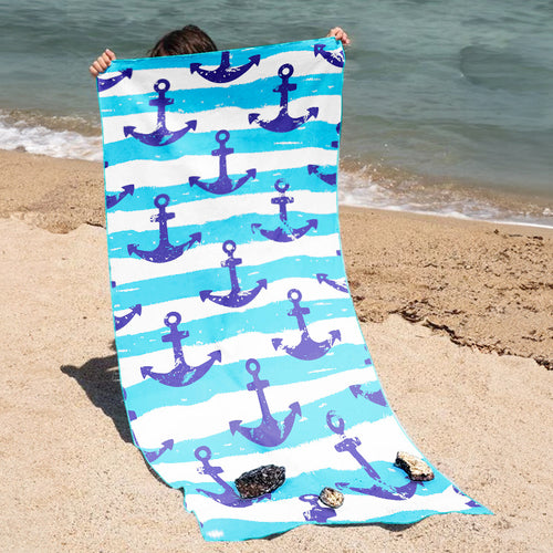 Strandhåndkle med lyst design av salamander og iskrem Skanto