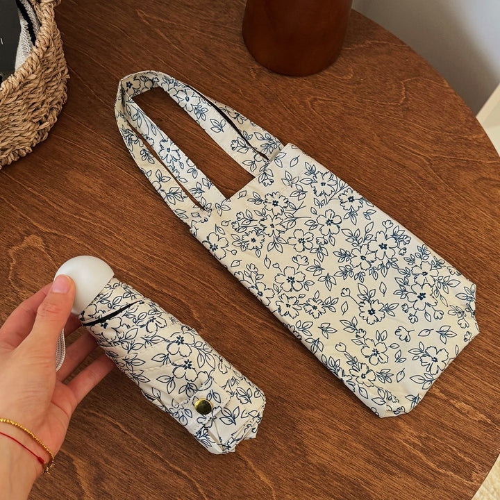 Damer sammenleggbare handleveske med blomstermotiv Skanto