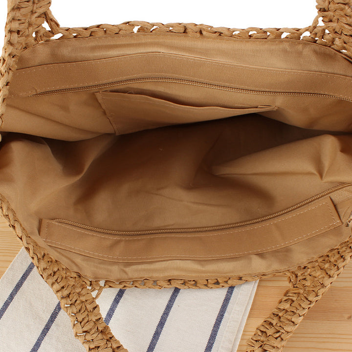 Large Handmade Raffia Tote Bag Skanto