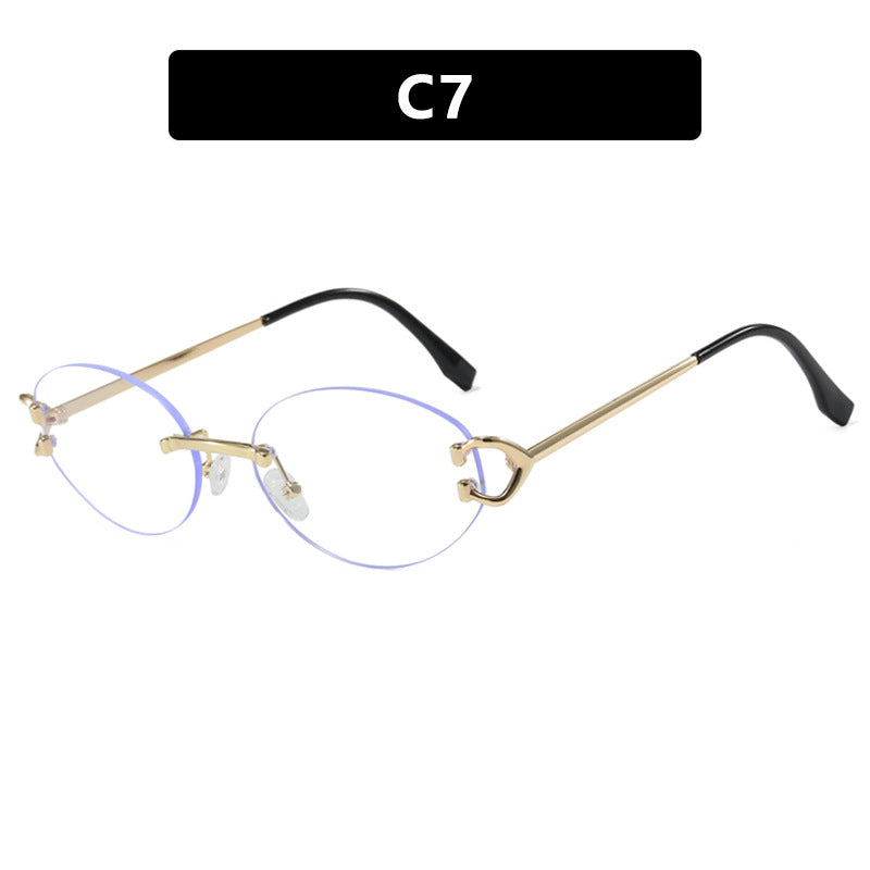 Women's elegant oval sunglasses with modern metal frame Skanto