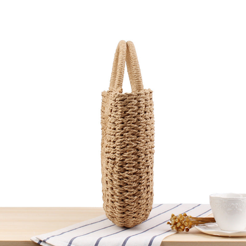 Tote Bag in Sturdy Woven Material with Modern Circle Design Skanto