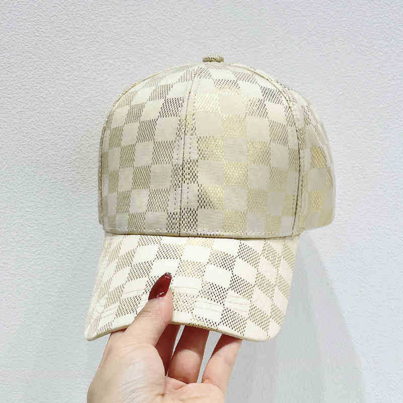 Kvinne Stilige Rute Mønster Baseball Caps Skanto
