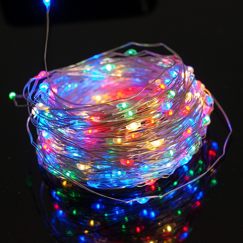 LED Fe Fairy Lights Ultra-Tynn Sølvtråd Batteridrevet Sprutsikker Dekorativ Belysning Skanto