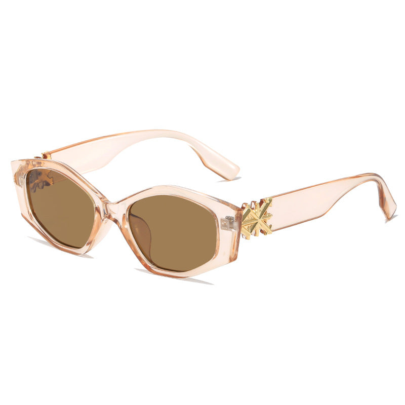 Dame geometrisk solbrille med luksuriøs detalj Skanto