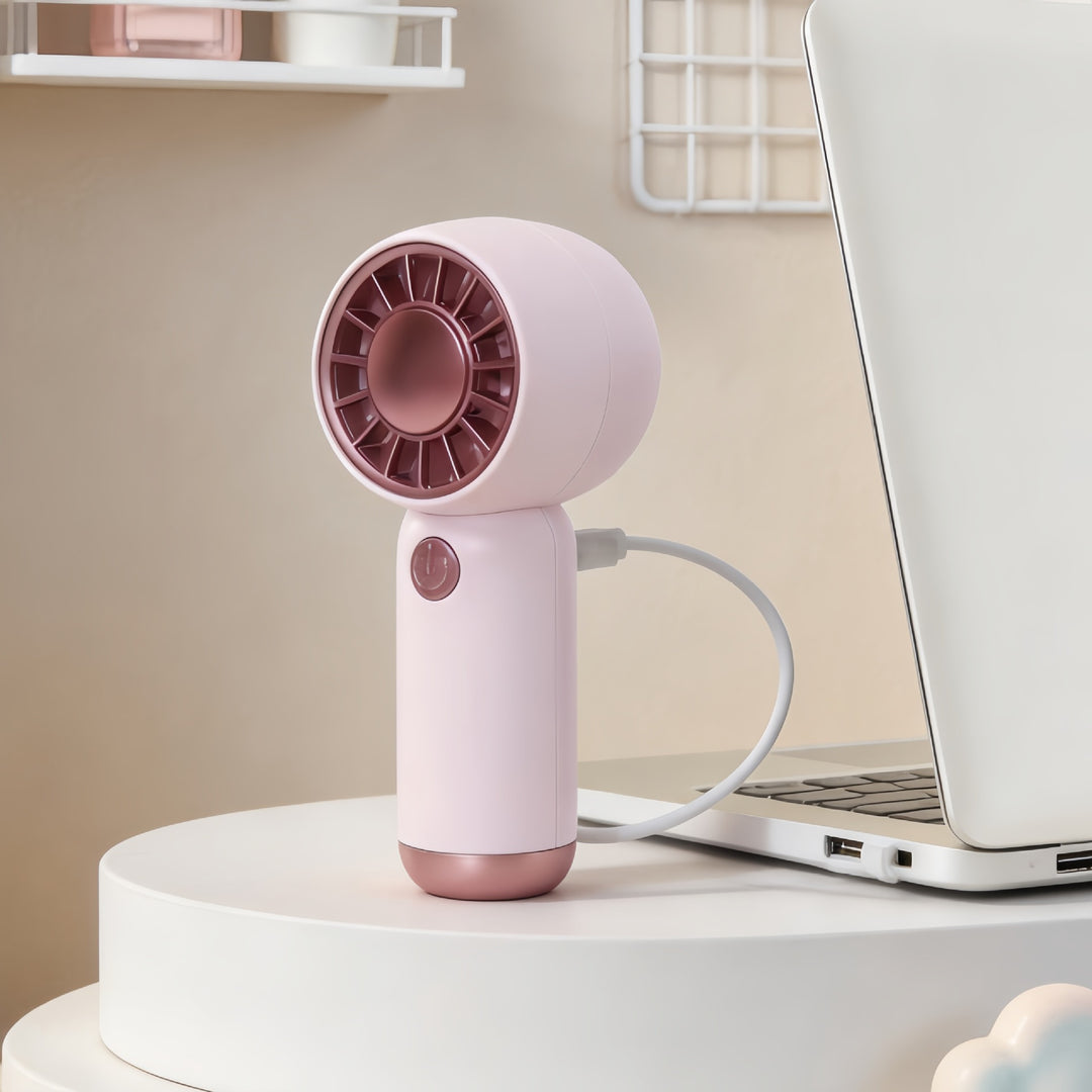 Damer Bærbar Mini-Ventilator med USB-ladefunksjon og ergonomisk design Skanto