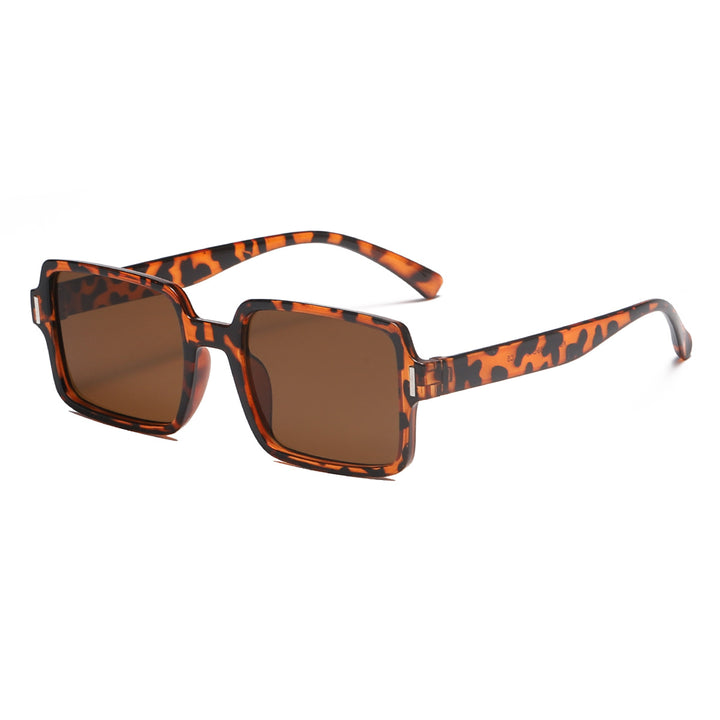 Dame kvadratisk solbrille i elegant leopardmønster Skanto