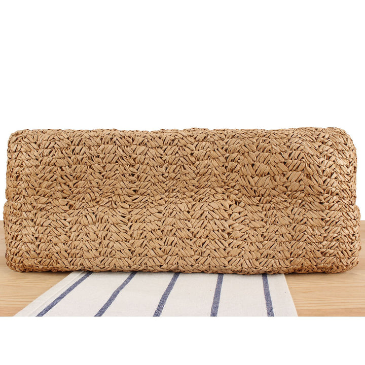 Beach bag in natural woven material with sturdy handles Skanto