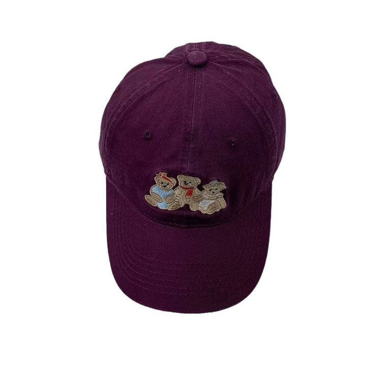 Kvinne Casual Brodert Teddy Bear Baseball Cap Skanto