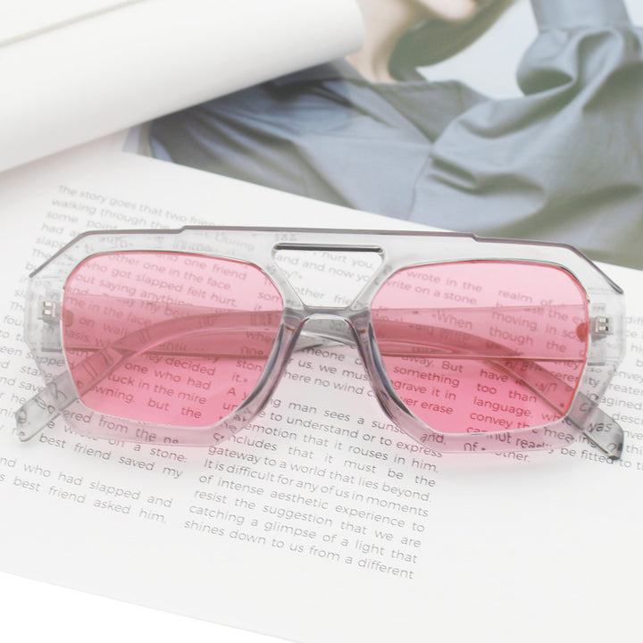 Dame fashionable sekskantet brille Skanto