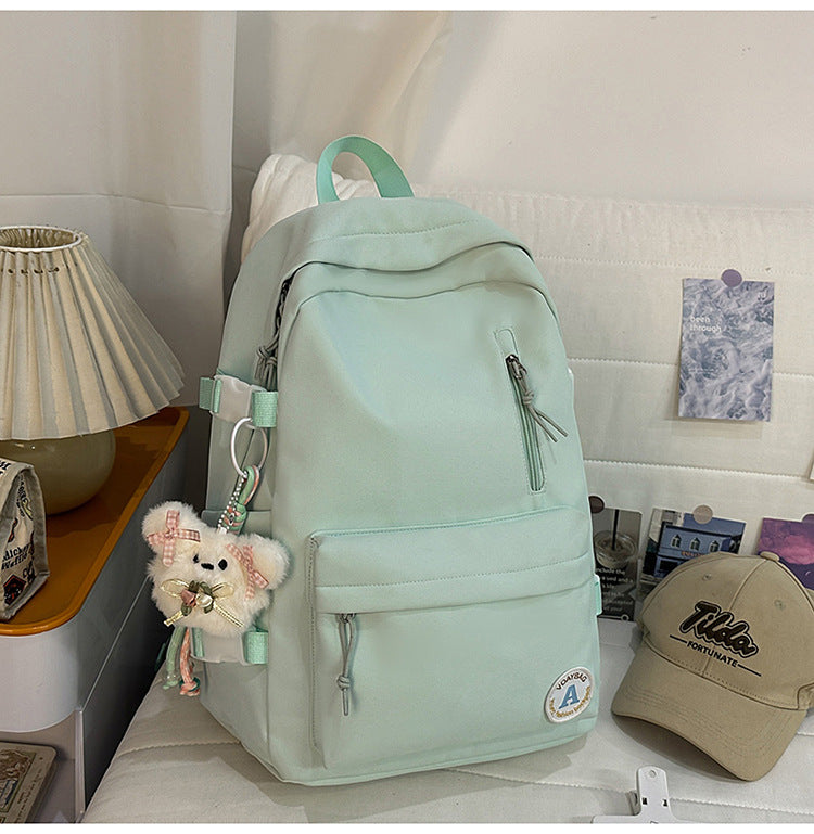 Minimalist Multi-Pocket Skole Ryggsekk