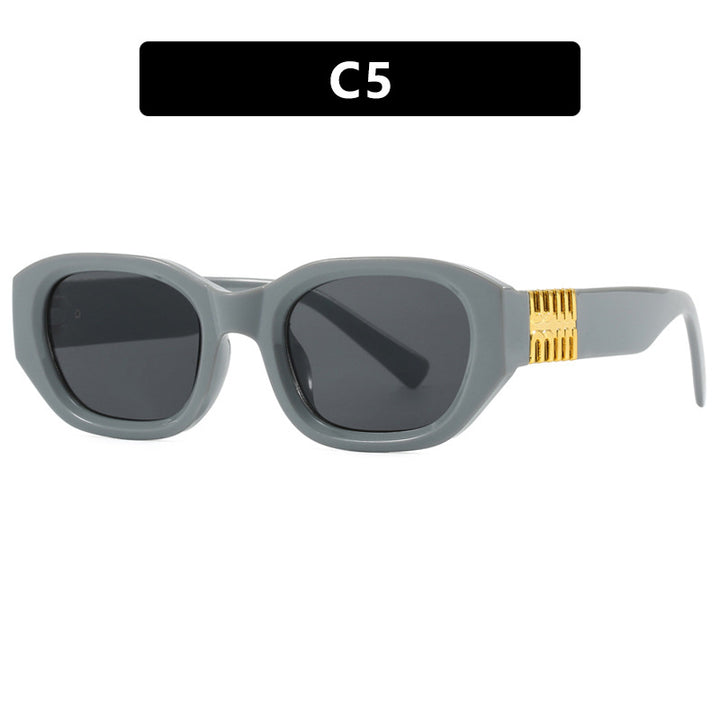 Women's fashionable sunglasses with unique geometric design and elegant accents Skanto