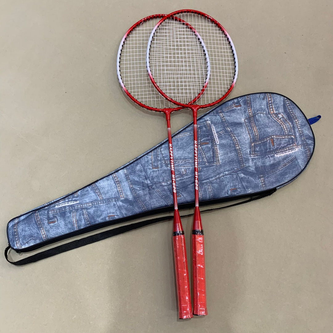 Badminton racket-set med flerfargede racketer og beskyttelsesdeksel Skanto