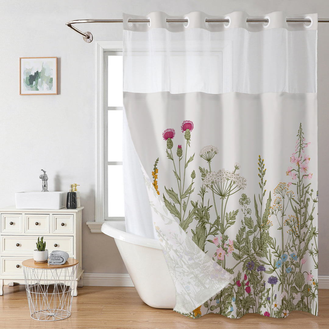 Kunstnerisk Blomster Dusjforheng Skanto