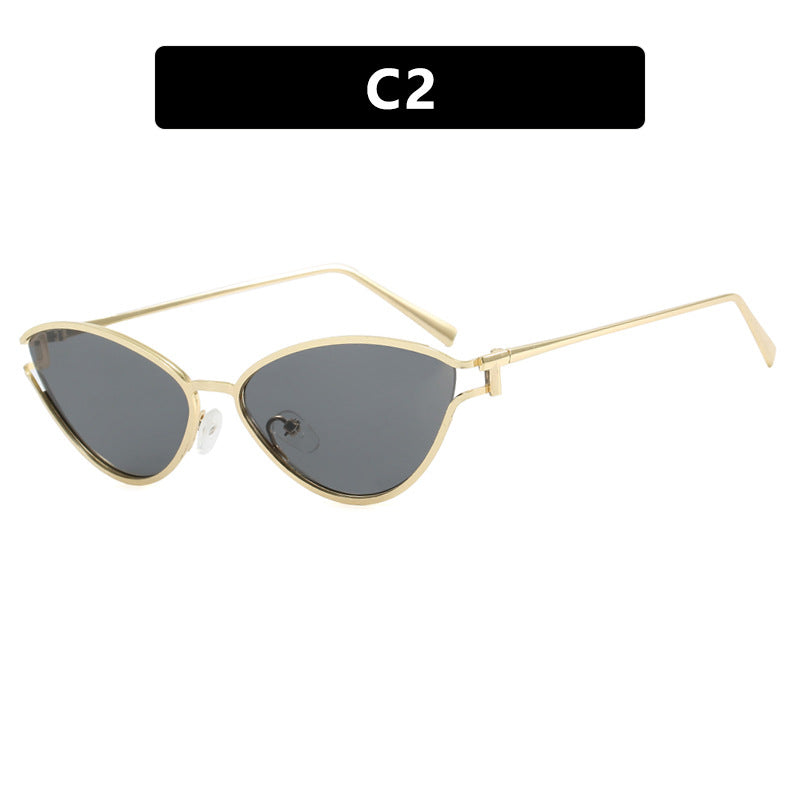 Women's Cat-Eye Sunglasses with Protective UV Filter and Elegant Metal Frame Skanto