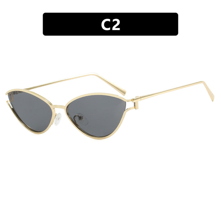 Women's Cat-Eye Sunglasses with Protective UV Filter and Elegant Metal Frame Skanto