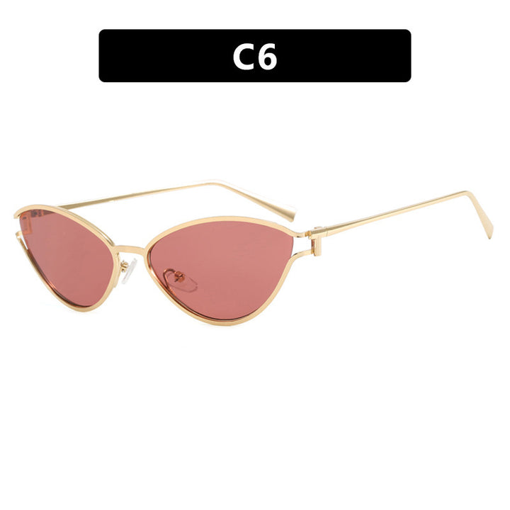 Dame Cat-Eye solbriller i elegant gullramme Skanto