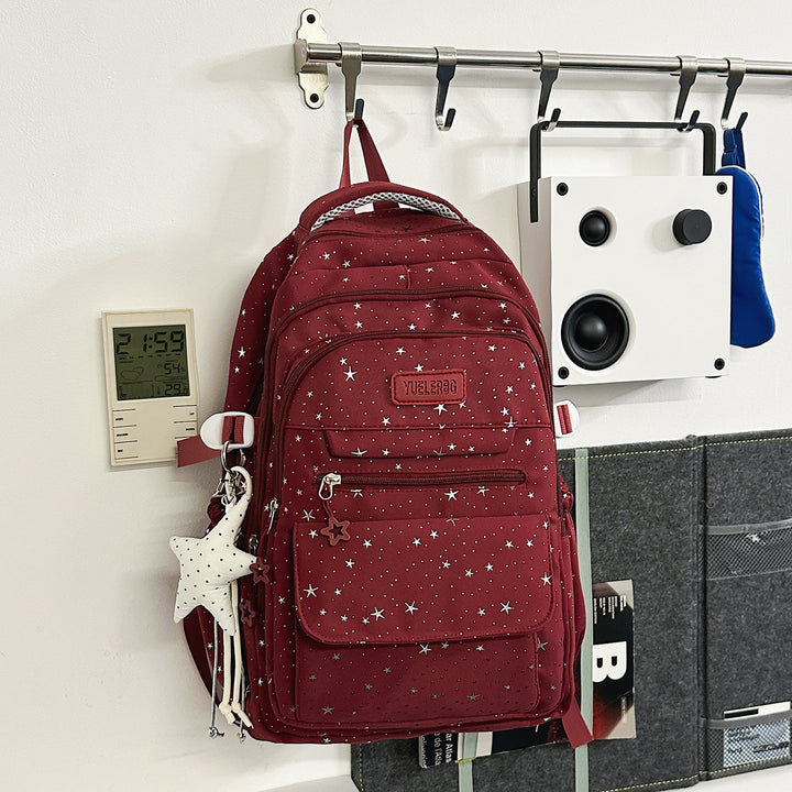 Multi-Compartment Stjerneprydet Skoleveske