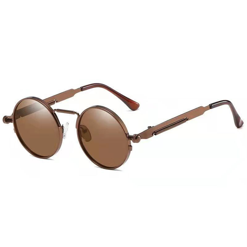 Dame Runde Metall-solbrille med speilte linser Skanto