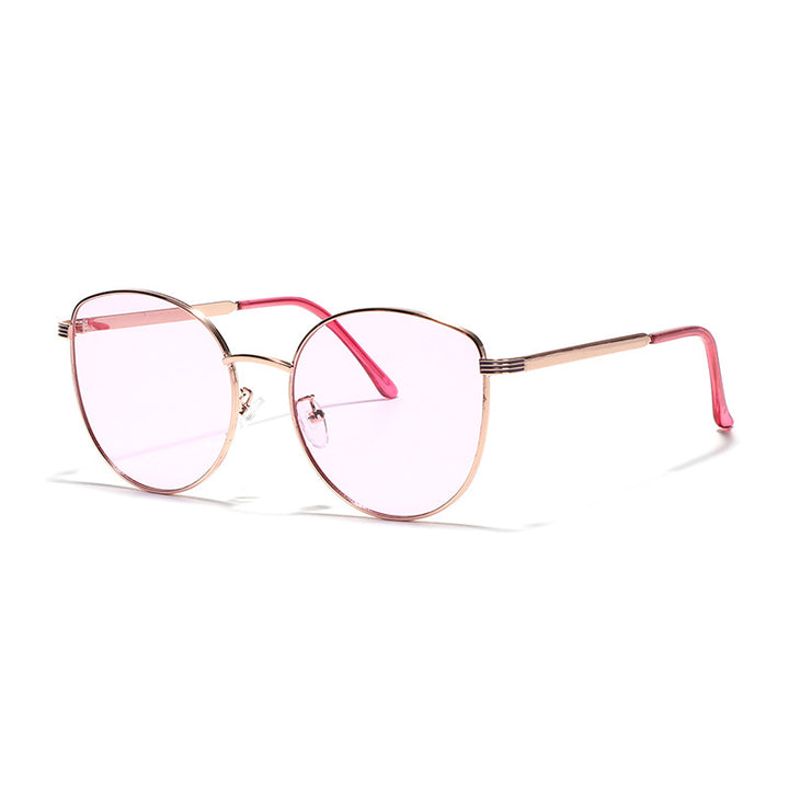 Dame geometrisk solbrille med smal metallramme Skanto