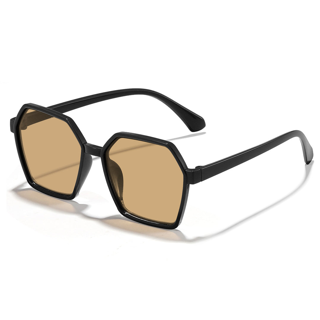 Dame elegant solbrille i moderne hexagon-design Skanto