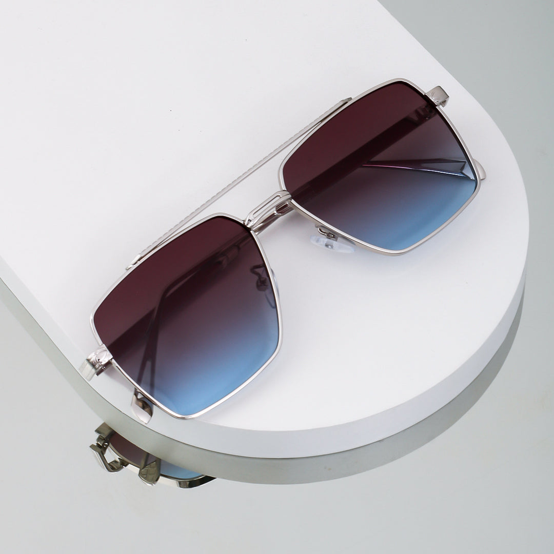 Dame oversized solbriller med elegant metallramme Skanto