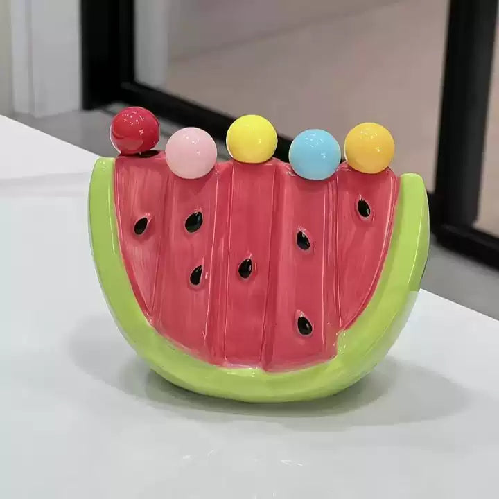 Skanto | Vannmelon Frukt Bite Sticks Gaffel Sett