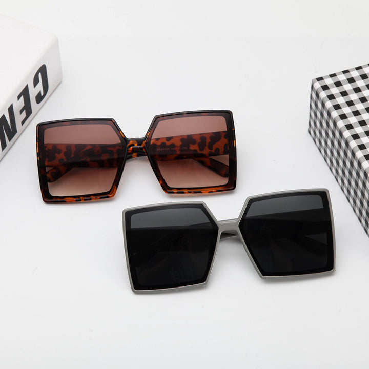 Dame Modiske oversized solbriller i moderne hexagon-design Skanto