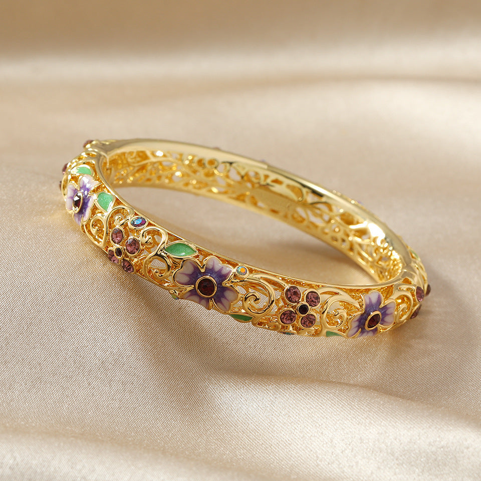 Skanto | 14k diamant aksentert blomster armbånd