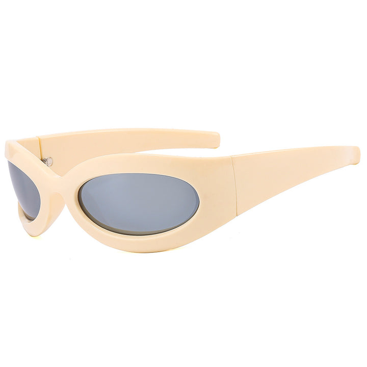 Dame moteriktig solbrille med oval ramme og moderne finish Skanto