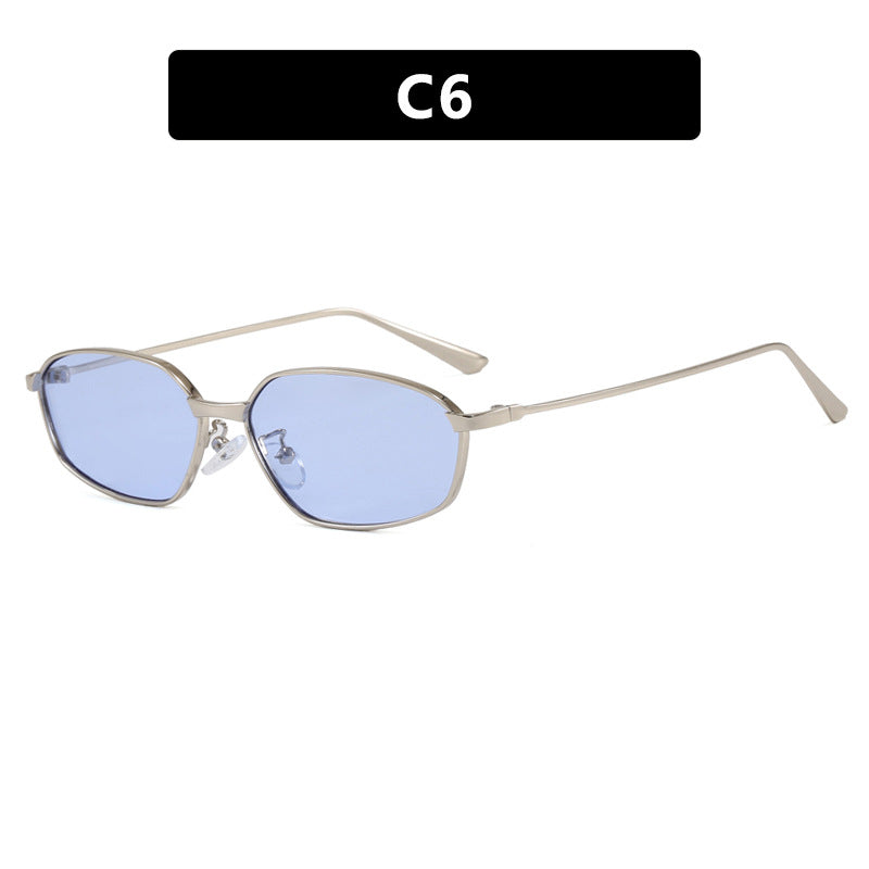 Women's Geometric Sunglasses with Protective UV Filter and Minimalist Metal Frame Skanto
