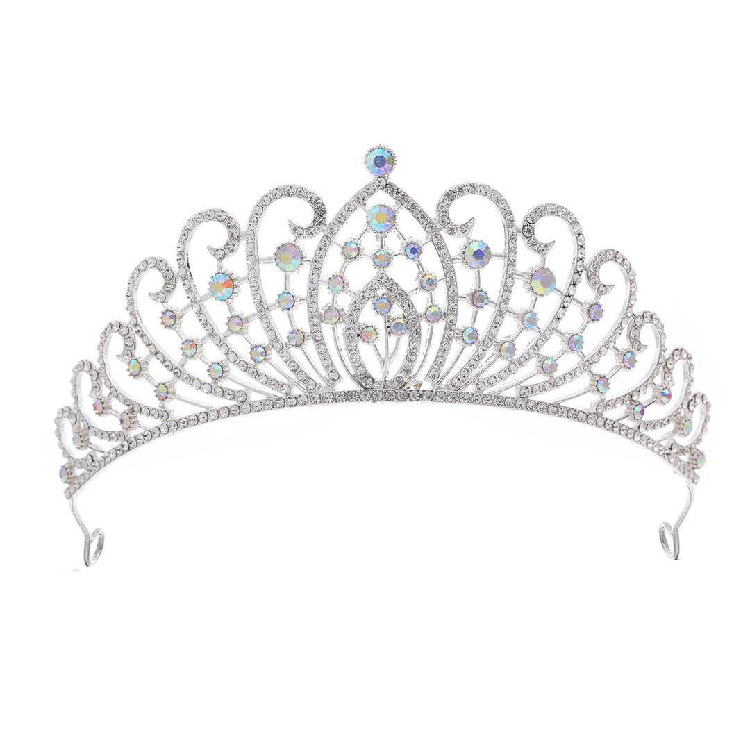 Dame Elegant Strass-tiara med florale detaljer Skanto