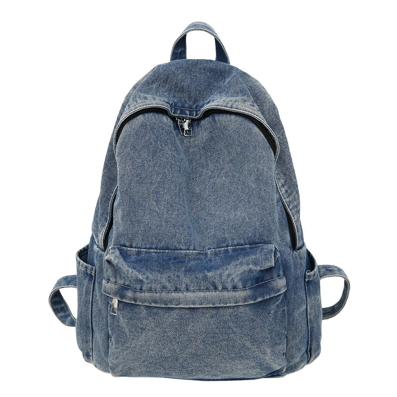 Klassisk Denim Skole Ryggsekk