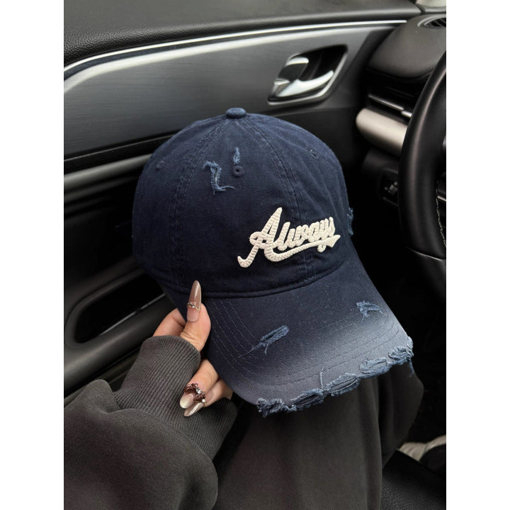 Kvinnenes slitte denim stil baseball cap Skanto