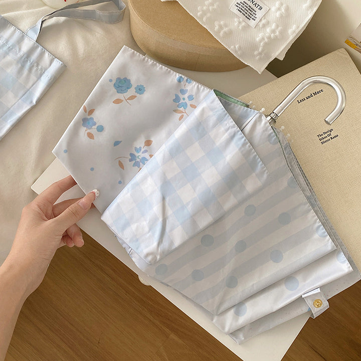 Damer elegant kompakt paraply med gingham-mønster Skanto