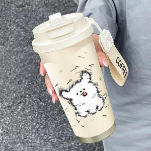 Dame isolerende drikkeflaske med praktisk klappdeksel og sjarmerende Hello Kitty-design Skanto
