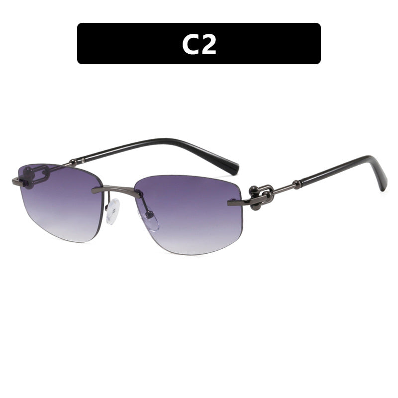 Women's elegant semi-rimless glasses with luxurious metal frame and clear lenses Skanto