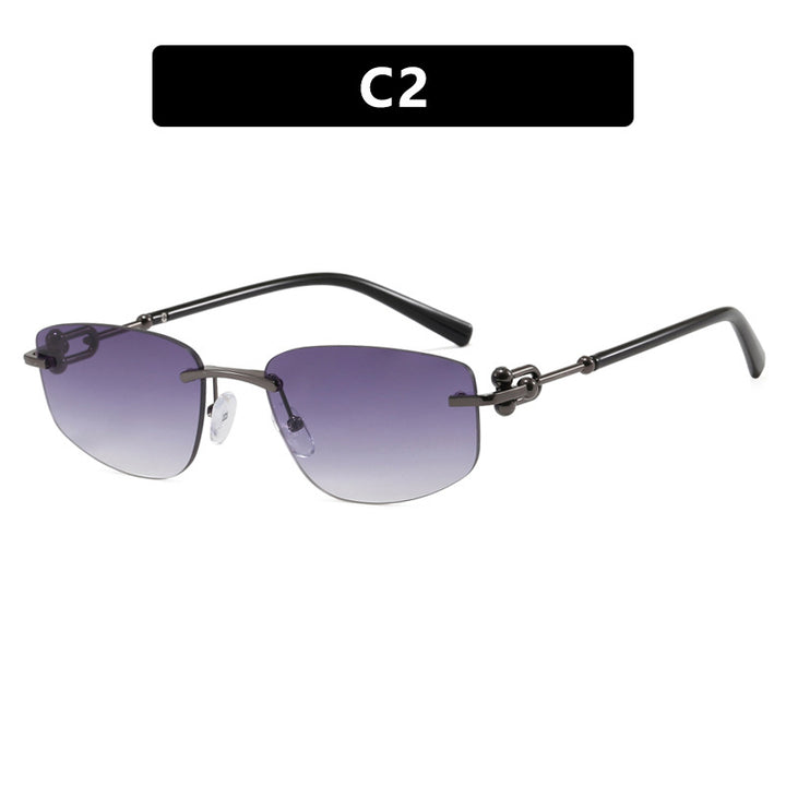 Women's elegant semi-rimless glasses with luxurious metal frame and clear lenses Skanto