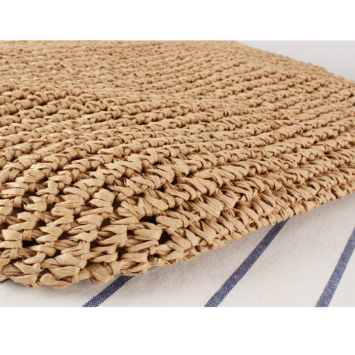 Designer Straw Bag with Fringe Detail Skanto