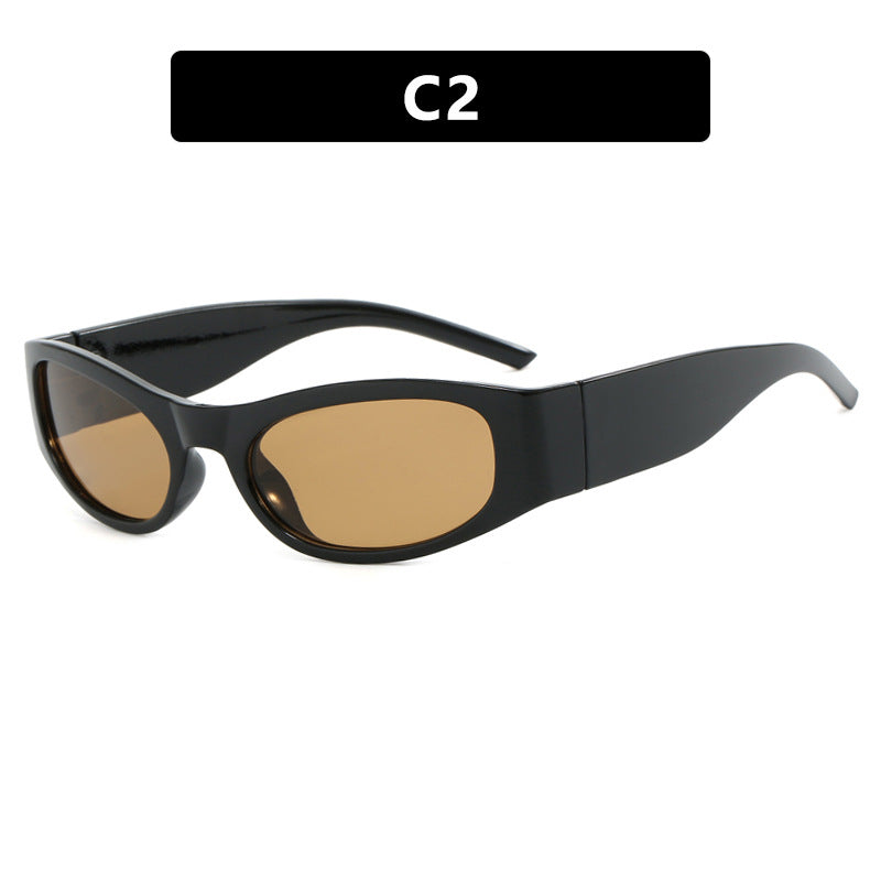 Women's sporty sunglasses with wide frame and UV protection Skanto