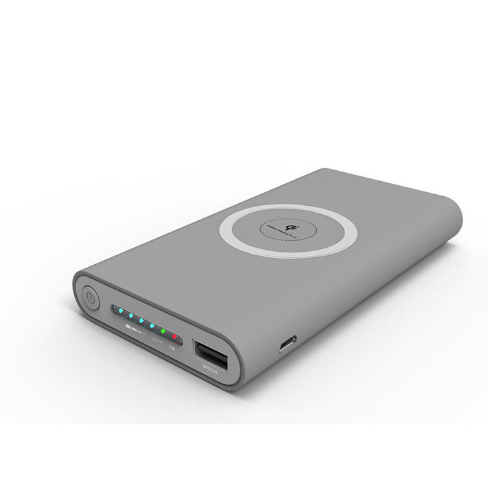 Powerbank med trådløs ladefunksjon og smart batteristatusindikator Skanto