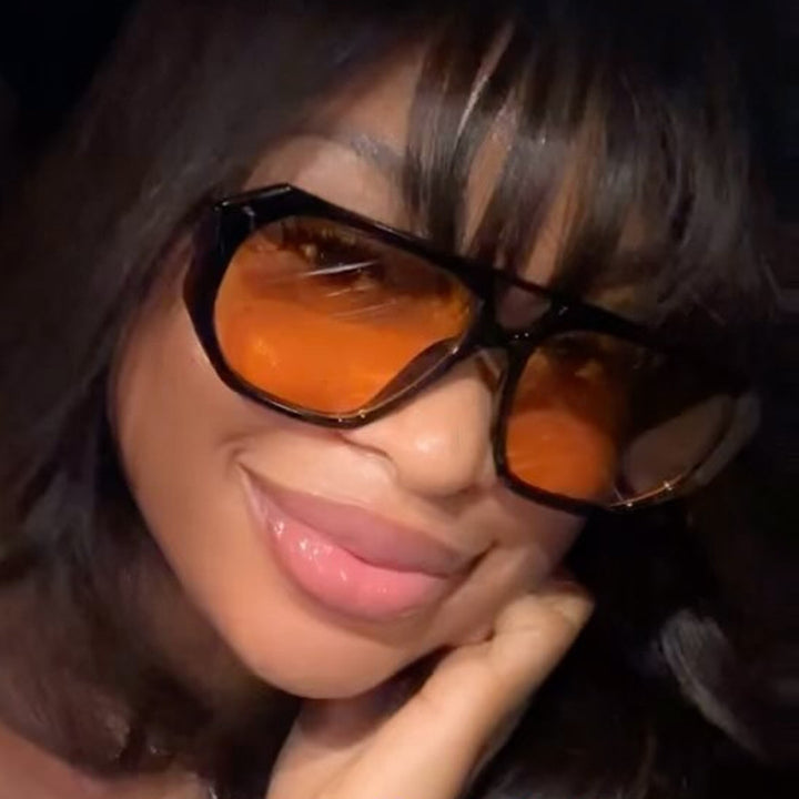 Women's sunglasses in trendy hexagon design with UV protection Skanto